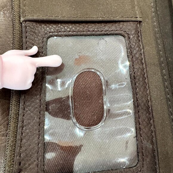 Fossil Brown Retro Boho Diagonal Suede & Leather & Patent Clutch Wallet VGUC - Picture 14 of 14